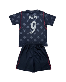 Billige Fotballdrakt Forente stater Ricardo Pepi #9 Replika Bortedraktsett Barn VM 2026 Kortermet (med bukser)